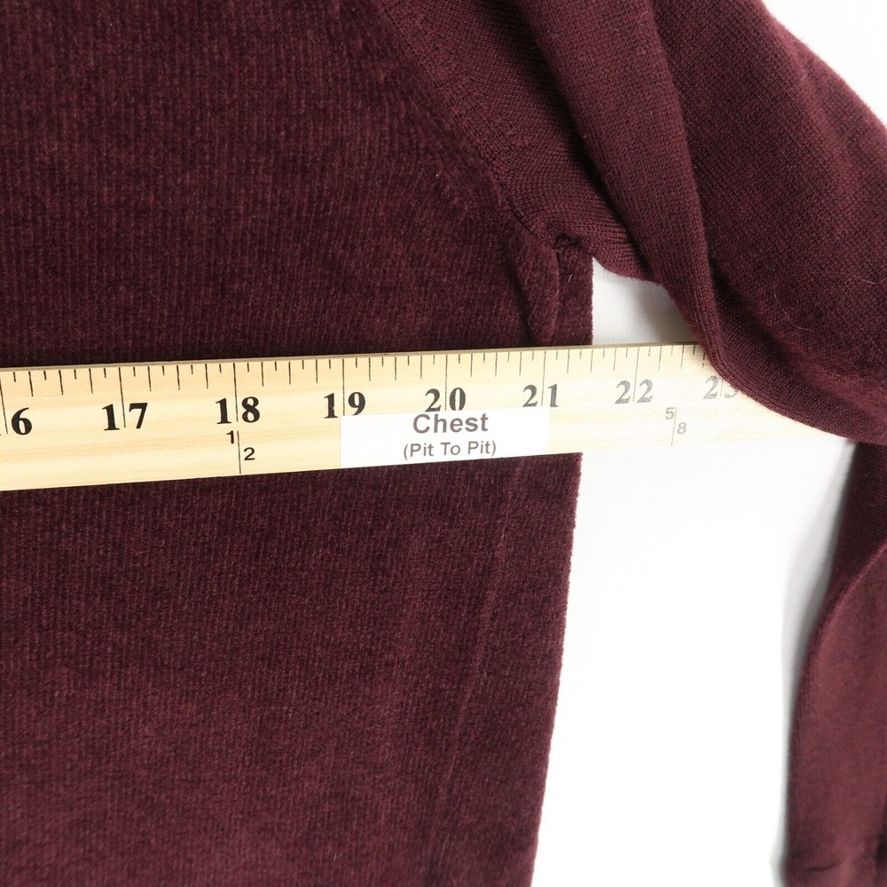 Theory Evrett B‎ Soothe Sweater Mens Large Burgundy Corded Velour Knit - Picture 5 of 10